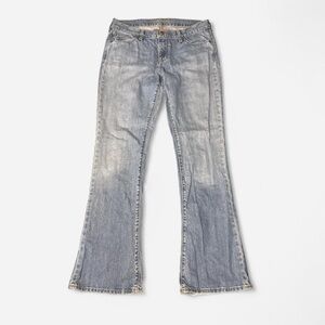 Stylish Light Blue Flare Low Rise Jeans for Women